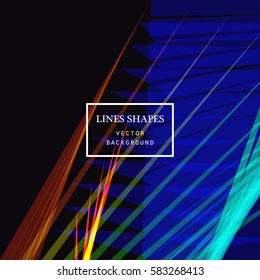 Modern technology striped abstract background vector. Black blue stripes waves lines for presentation, banner, brochure, poster, website, and flyer design. Contrast colors grid
