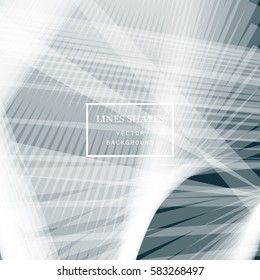 Modern technology striped abstract background vector. Grey stripes waves lines for presentation, banner, brochure, poster, website, and flyer design. Contrast colors grid