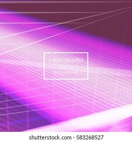 Modern technology striped abstract background vector. Pastel pink stripes waves lines for presentation, banner, brochure, poster, website, and flyer design. Contrast colors grid