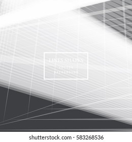 Modern technology striped abstract background vector. Grey stripes waves lines for presentation, banner, brochure, poster, website, and flyer design. Contrast colors grid