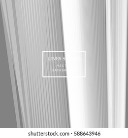 Modern technology striped abstract background with copy space vector. White grey geometric grid stripes waves lines dynamic for presentation, banner, brochure, poster, website, and flyer design 