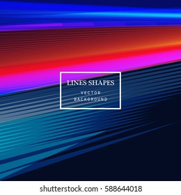 Modern technology striped abstract background with copy space vector. Blue red geometric grid stripes waves lines dynamic for presentation, banner, brochure, poster, website, and flyer design 