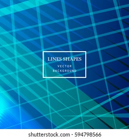 Modern technology striped abstract background with copy space vector. Blue turquoise geometric grid stripes direct lines dynamic for presentation, banner, brochure, poster, website, and flyer design
