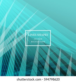 Modern technology striped abstract background with copy space vector. Turquoise geometric grid stripes direct lines dynamic for presentation, banner, brochure, poster, website, and flyer design