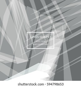 Modern technology striped abstract background with copy space vector. White grey geometric grid stripes direct lines dynamic for presentation, banner, brochure, poster, website, and flyer design
