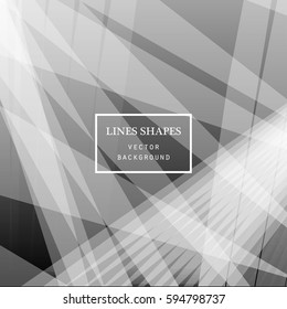 Modern technology striped abstract background with copy space vector. White grey geometric grid stripes direct lines dynamic for presentation, banner, brochure, poster, website, and flyer design
