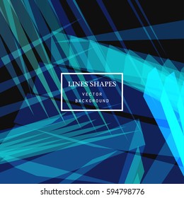 Modern technology striped abstract background with copy space vector. Blue turquoise geometric grid stripes direct lines dynamic for presentation, banner, brochure, poster, website, and flyer design