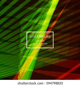 Modern technology striped abstract background with copy space vector. Red green geometric grid stripes direct lines dynamic for presentation, banner, brochure, poster, website, and flyer design