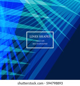 Modern technology striped abstract background with copy space vector. Blue turquoise geometric grid stripes direct lines dynamic for presentation, banner, brochure, poster, website, and flyer design