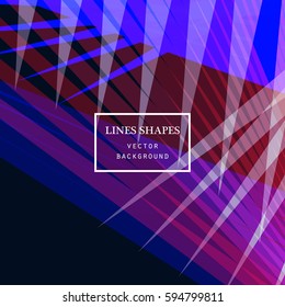 Modern technology striped abstract background with copy space vector. Blue purple black geometric grid stripes direct lines dynamic for presentation, banner, brochure, poster, website and flyer design