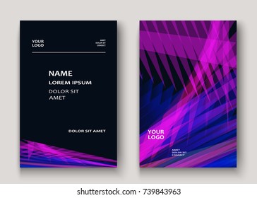 Modern technology striped abstract covers design purple. Neon lines background frame. Trendy geometric template vector illustration for Cover Report Catalog Brochure Flyer Poster Banner Card
