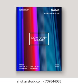 Modern technology striped abstract covers design blue red. Neon lines background frame. Trendy geometric template vector illustration for Cover Report Catalog Brochure Flyer Poster Banner Card