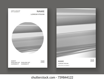 Modern technology striped abstract covers design. Neon lines background frame white grey. Trendy geometric template vector illustration for Cover Report Catalog Brochure Flyer Poster Banner Card