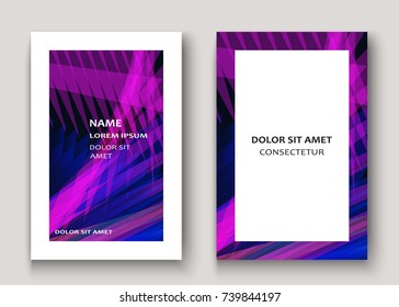 Modern technology striped abstract covers design purple. Neon lines background frame. Trendy geometric template vector illustration for Cover Report Catalog Brochure Flyer Poster Banner Card