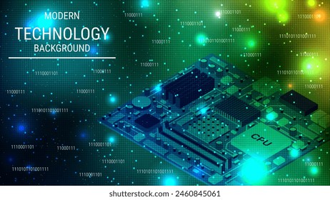 Modern technology style vector background. Design for presentation, slideshow, landing page, flyer, banner, card, booklet