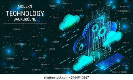 Modern technology style vector background. Design for presentation, slideshow, landing page, flyer, banner, card, booklet