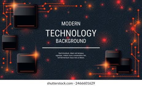 Modern technology style vector background. Design for presentation, slideshow, landing page, flyer, banner, card, booklet