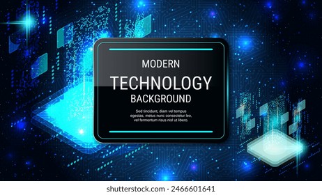 Modern technology style vector background. Design for presentation, slideshow, landing page, flyer, banner, card, booklet