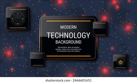 Modern technology style vector background. Design for presentation, slideshow, landing page, flyer, banner, card, booklet