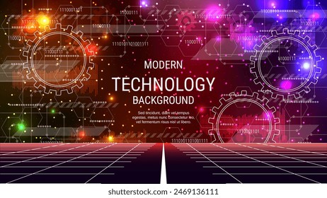 Modern technology style vector background. Design for presentation, slideshow, landing page, flyer, banner, card, booklet