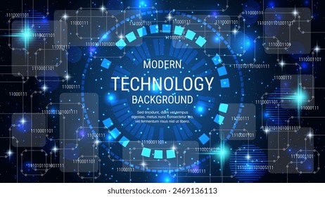 Modern technology style vector background. Design for presentation, slideshow, landing page, flyer, banner, card, booklet