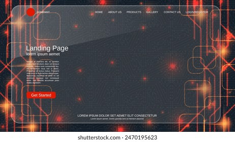 Modern technology style vector background. Design for presentation, slideshow, landing page, flyer, banner, card, booklet
