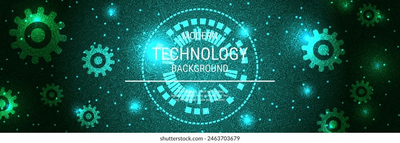 Modern technology style vector banner design template
