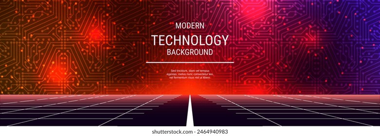 Modern technology style vector banner design template