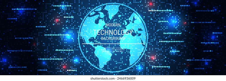 Modern technology style vector banner design template