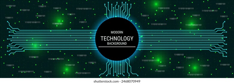 Moderne Technologie Stil Vektorgrafik Banner Design Vorlage