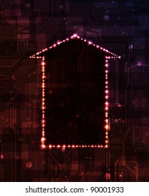 modern technology theme background with arrow shaped banner. eps10 vector