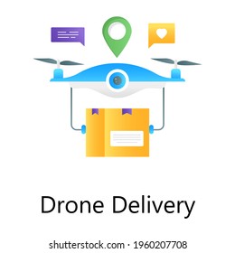 Modern technology vector of drone delivery 