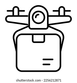 Modern technology vector of drone delivery, premium icon design