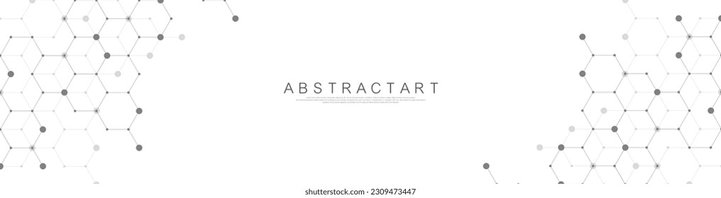 Modern technology vector illustration with square grid. Technology banner template cubes texture. Digital geometric abstraction with lines and dots.