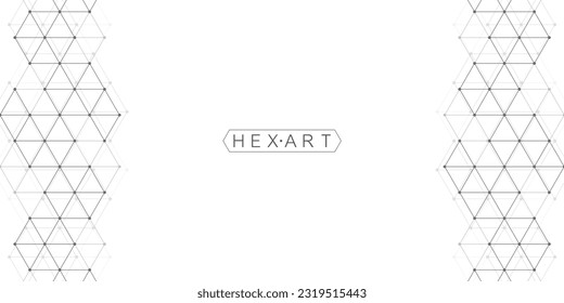 Modern technology vector illustration with square grid. Technology banner template cubes texture. Digital geometric abstraction with lines and dots.
