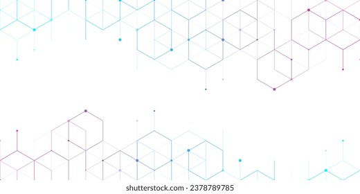 Modern technology vector illustration with square grid. Technology banner template cubes texture. Digital geometric abstraction with lines and dots.