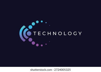 Moderne Technologie Wi-Fi Logo Design für Internet, Netzwerke und digitale Kommunikation Markenidentität