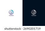 Modern Technology Yin Yang Logo Design – Digital Network Abstract Symbol