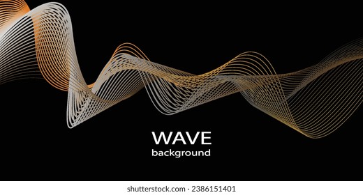 modern tecknology Dark abstract background with glowing wave. Shiny moving lines design element. Futuristic technology concept. Vector illustration abstract background