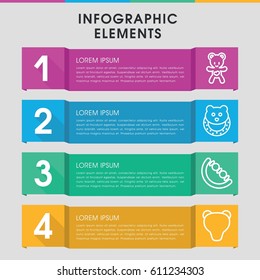 Modern teddy infographic template. infographic design with teddy icons includes baby toy, bear teddy. can be used for presentation, diagram, annual report, web design. 