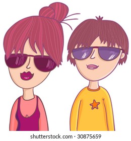 Modern teenagers in vector