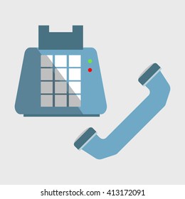 Modern telephone flat design illustration