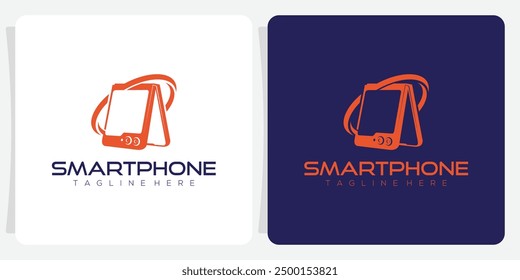 Modern Telephone Logo. Device application media business technology.
