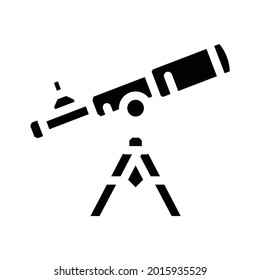 vector de icono de glifos telescopio moderno. señal moderna de telescopio. símbolo de contorno aislado ilustración negra