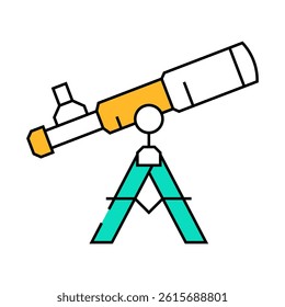 modern telescope line icon vector. modern telescope sign. isolated symbol illustration