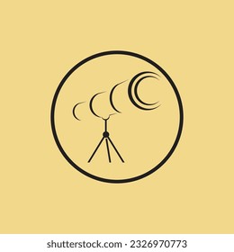 modern Telescope logo and symbol design vector template on yellow background