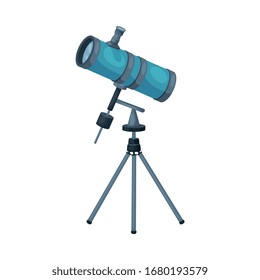 Modern Telescope Optical Device, Astronomy Science Magnifying Equipment Vector Illustration