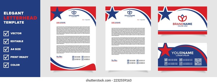 modern teletterhead with red blue and white color combination
