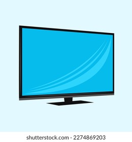 Moderne Fernseher, flache Vektorgrafik. Cute moderne Wohnzimmer mit Fernsehcartoon, Vektorgrafik für Grafikdesign und dekoratives Element