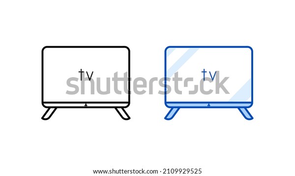 Modern television\
icon set. Linear and colored icon from Modern simple flat screen\
collection. ready as a template. Download simple linear smart\
monitor vector. white\
background.